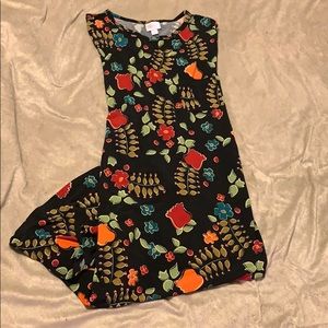 Lula Roe Black Print Hi Low Dress